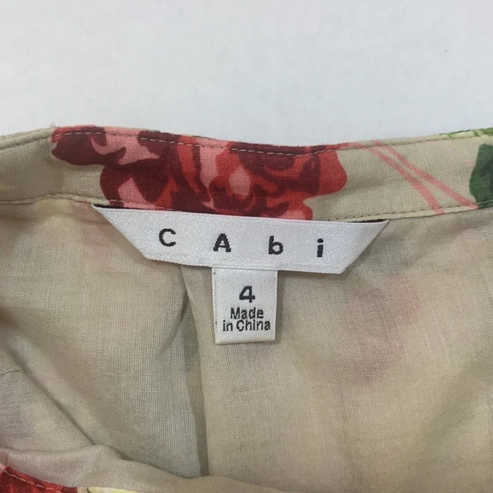 CAbi Beige A-line Floral Print Skirt